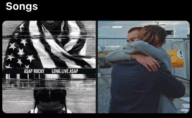 Photo collage of songs