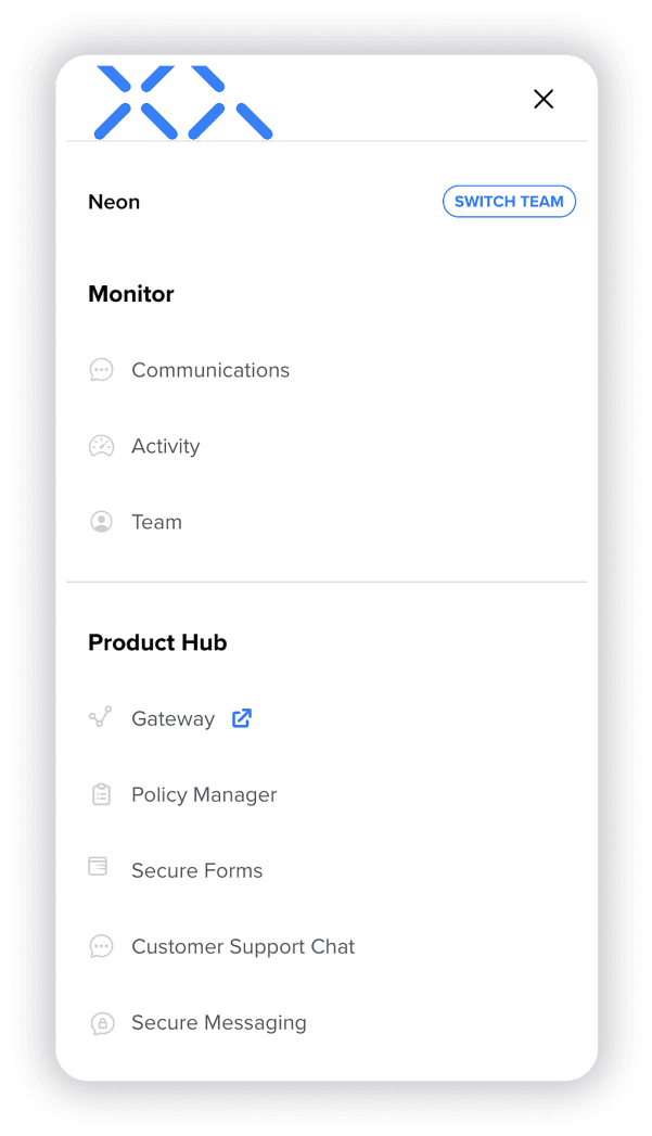 Product screenshot on mobile device