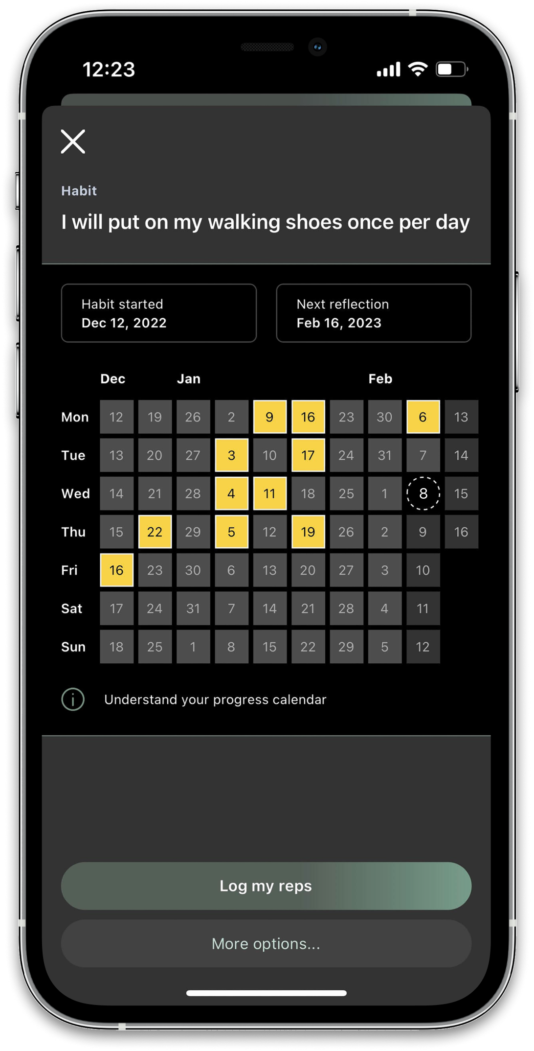Product screenshot on a mobile phone