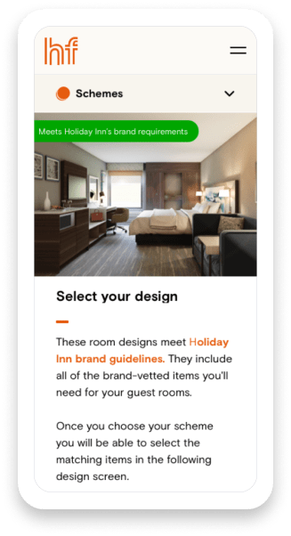 Hotel Furniture screenshot: Select your design